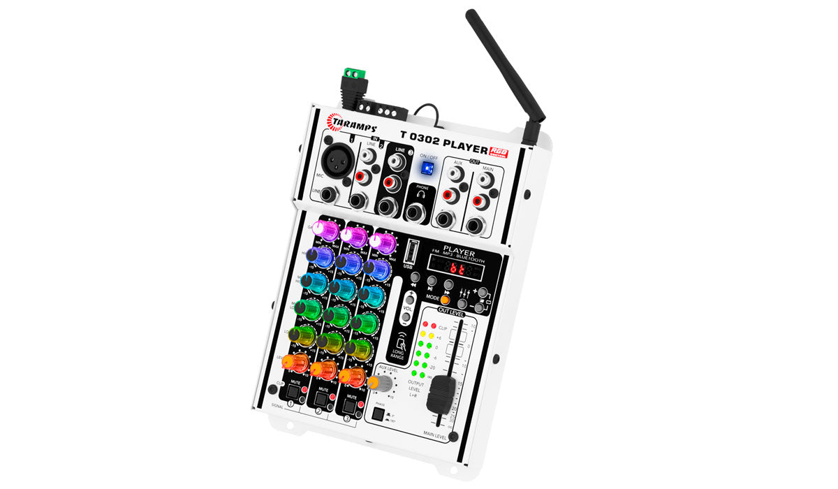 Taramps - Audio Mixer T0302 - Player, Multicolor, RGB, BT