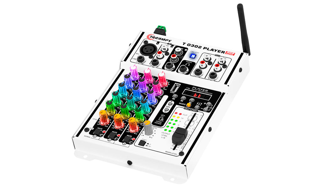 Taramps - Audio Mixer T0302 - Player, Multicolor, RGB, BT
