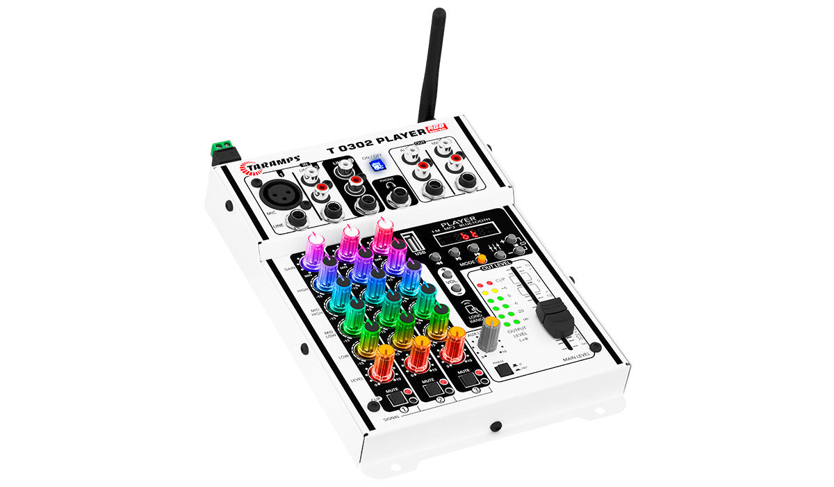 Taramps - Audio Mixer T0302 - Player, Multicolor, RGB, BT